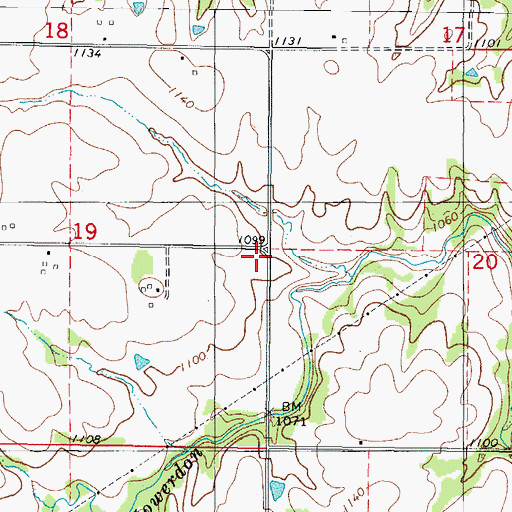Topographic Map of Stringtown School, IA