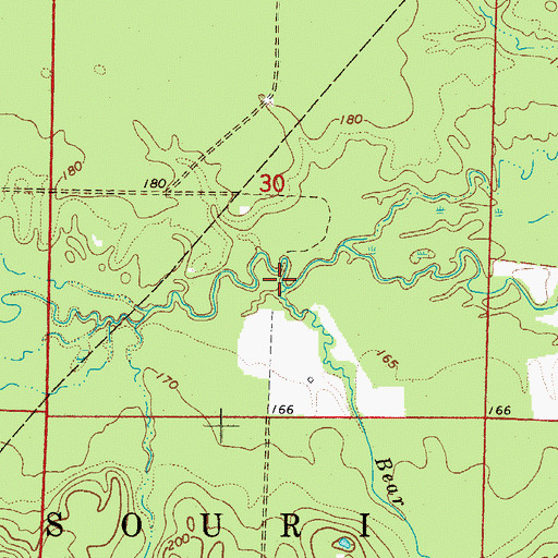Topographic Map of Bear Creek, AR