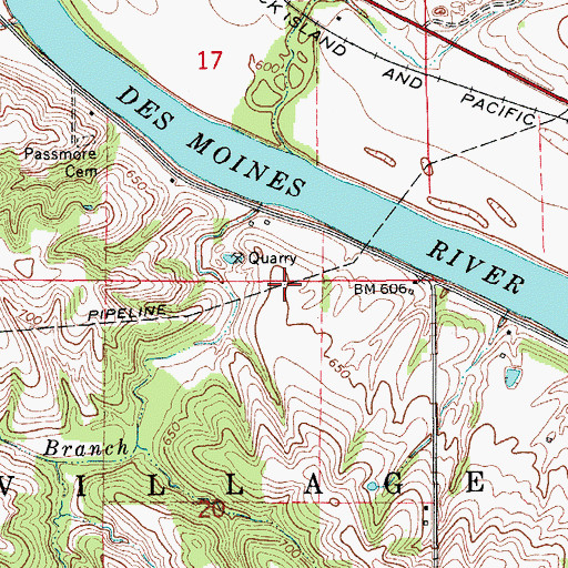 Topographic Map of Stump Creek, IA