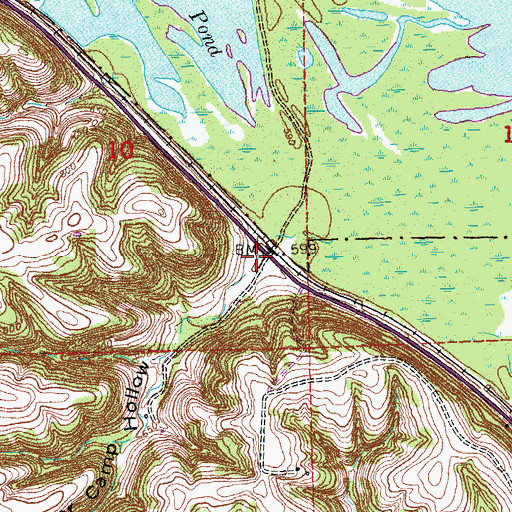 Topographic Map of Sugar Camp Hollow, IA