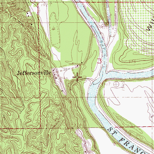 Topographic Map of Bear Creek, AR