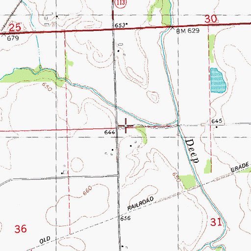 Topographic Map of Sugar Creek, IA