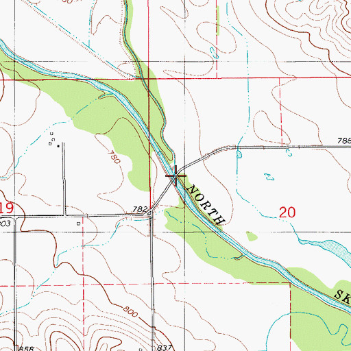Topographic Map of Sugar Creek, IA
