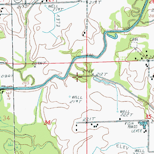 Topographic Map of Bear Creek, AR
