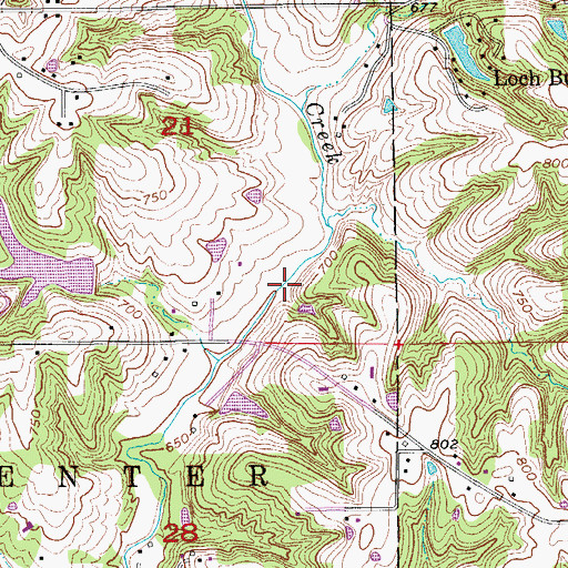 Topographic Map of Sugar Creek, IA
