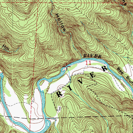 Topographic Map of Bear Creek, AR