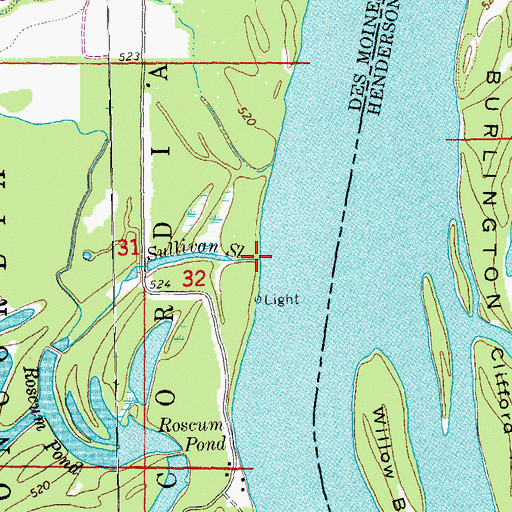 Topographic Map of Sullivan Slough, IA