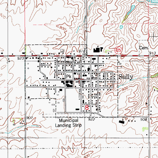 Topographic Map of Sully, IA
