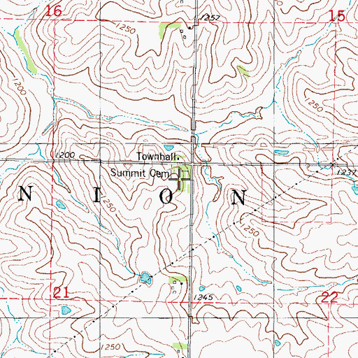 Topographic Map of Summit Cemetery, IA