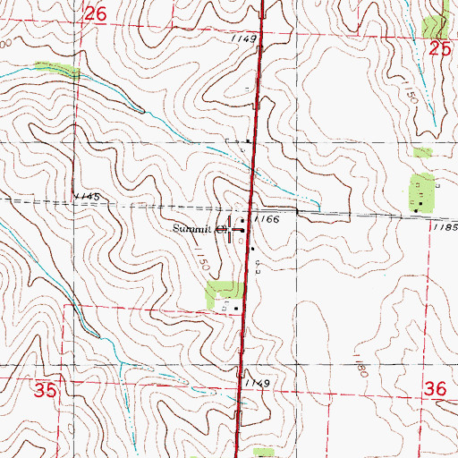 Topographic Map of Summit Church, IA