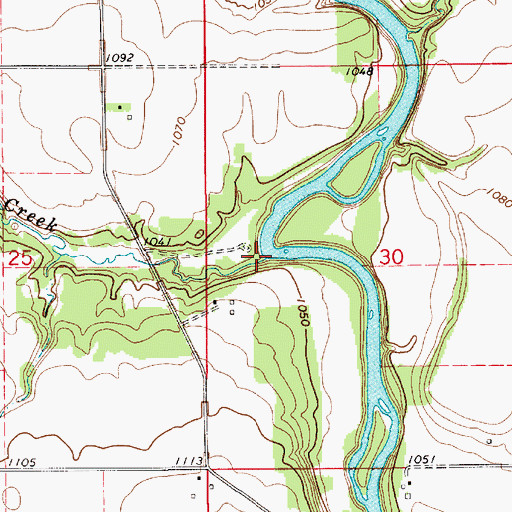 Topographic Map of Sunken Creek, IA