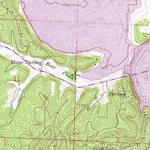 Topographic Map of Bear Creek, AR