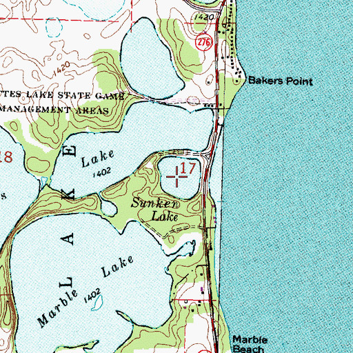 Topographic Map of Sunken Lake, IA