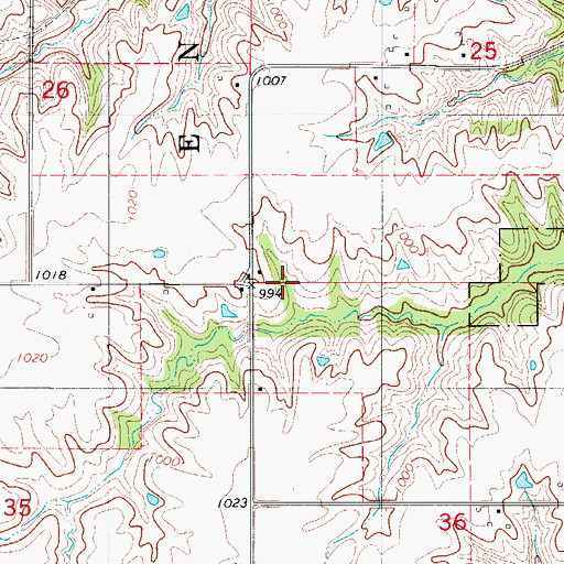 Topographic Map of Sunnyside School, IA