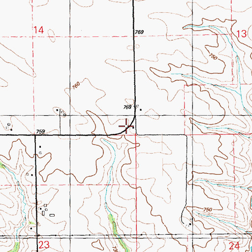 Topographic Map of Sunnyside School, IA