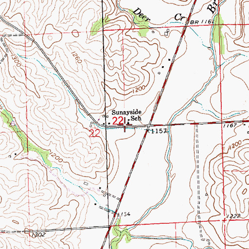 Topographic Map of Sunnyside School, IA