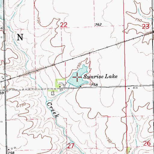 Topographic Map of Sunrise Lake, IA