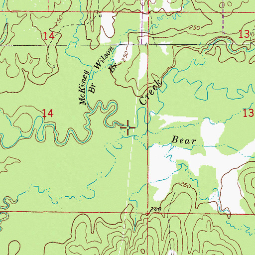 Topographic Map of Bear Creek, AR