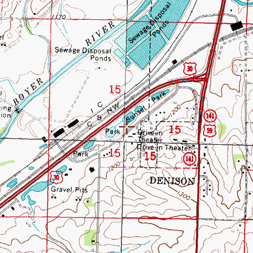 Topographic Map of Sunset Park, IA