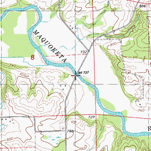 Topographic Map of Supple Bridge, IA