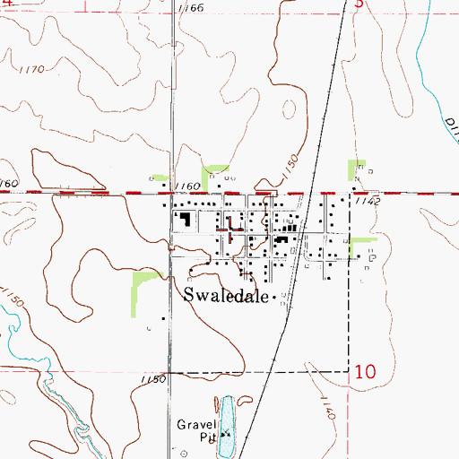 Topographic Map of Swaledale, IA