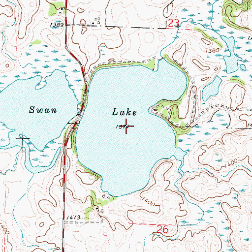 Topographic Map of Swan Lake, IA