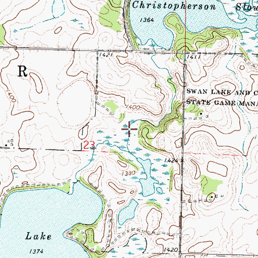 Topographic Map of Christopherson Slough / Little Swan Lake Wildlife Management Area, IA
