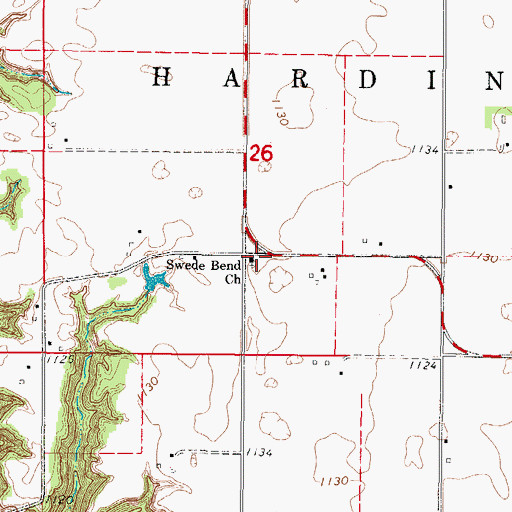 Topographic Map of Swede Bend Church, IA