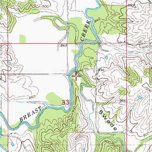 Topographic Map of Swede Hollow, IA