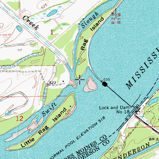 Topographic Map of Swift Slough, IA