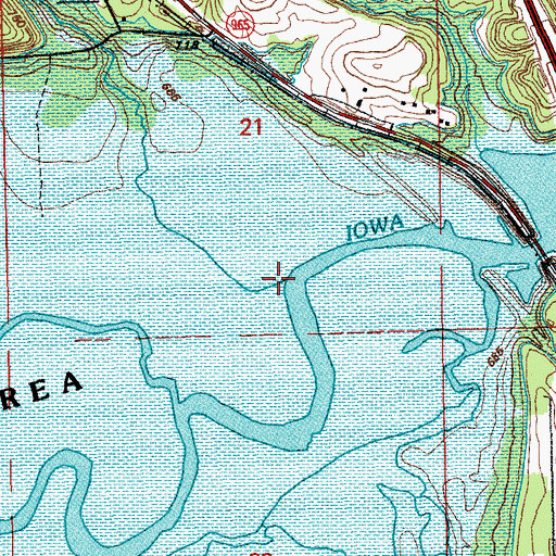 Topographic Map of Swisher Creek, IA