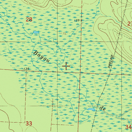 Topographic Map of Bear Creek, AR