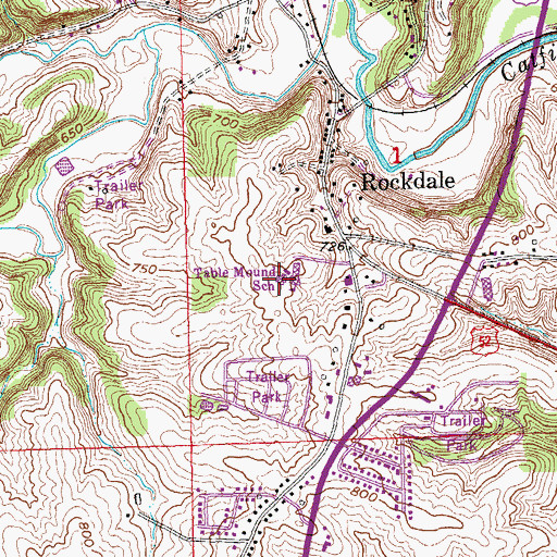 Topographic Map of Table Mound Elementary School, IA