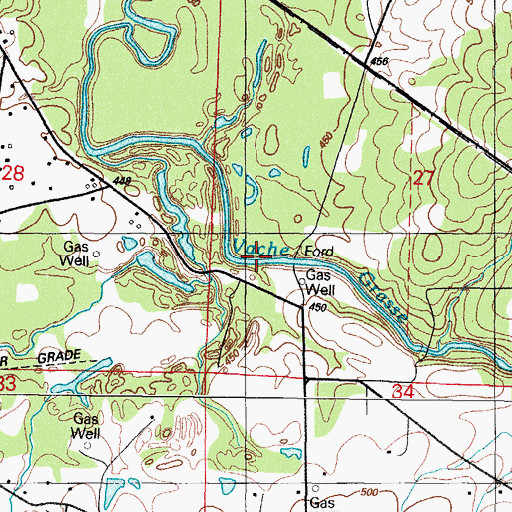Topographic Map of Bear Creek, AR