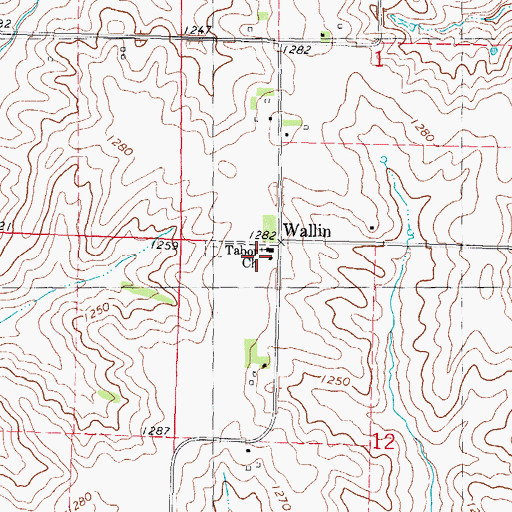 Topographic Map of Tabor Church, IA