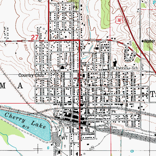 Topographic Map of Tama, IA