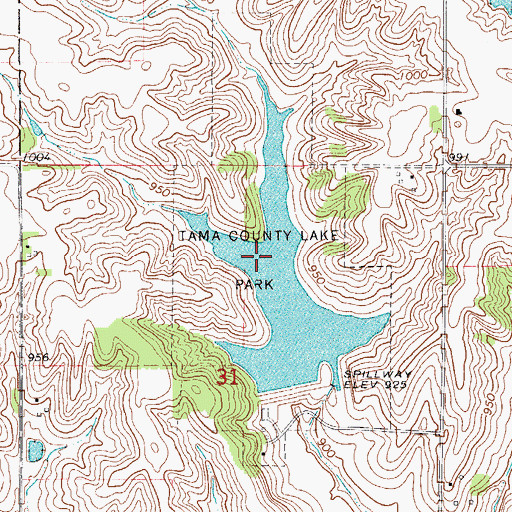 Topographic Map of Tama County Lake Park, IA