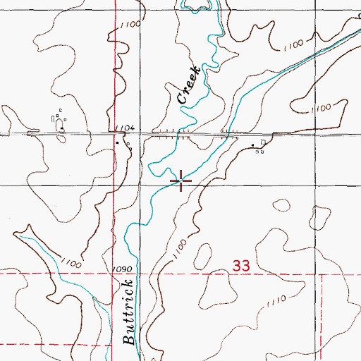 Topographic Map of Tank Pond Creek, IA
