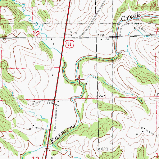 Topographic Map of Tarecoat Creek, IA