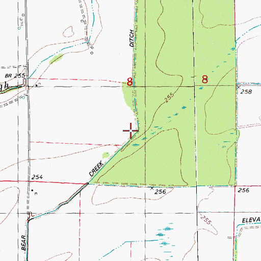 Topographic Map of Bear Creek Ditch, AR