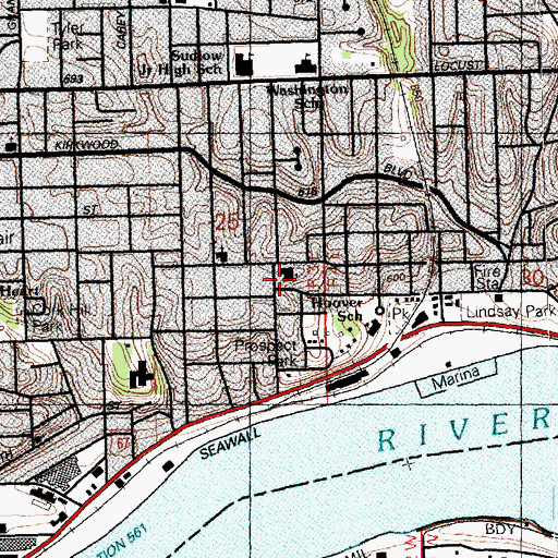 Topographic Map of Temple Emanuel, IA