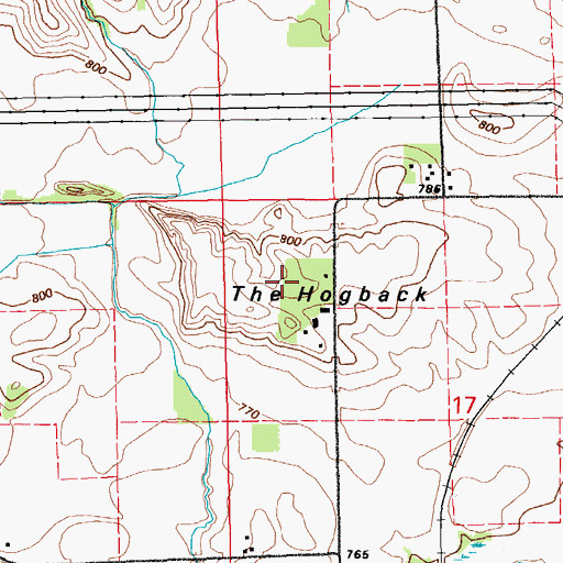 Topographic Map of The Hogback, IA