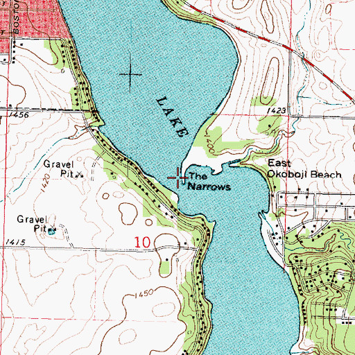 Topographic Map of The Narrows Point, IA