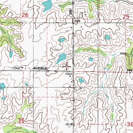 Topographic Map of Thorn School, IA