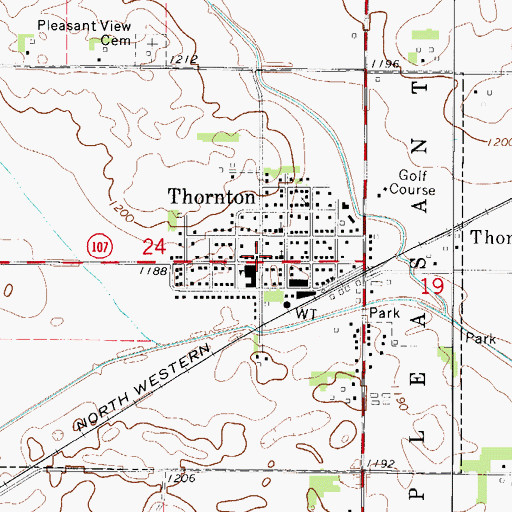 Topographic Map of Thornton, IA