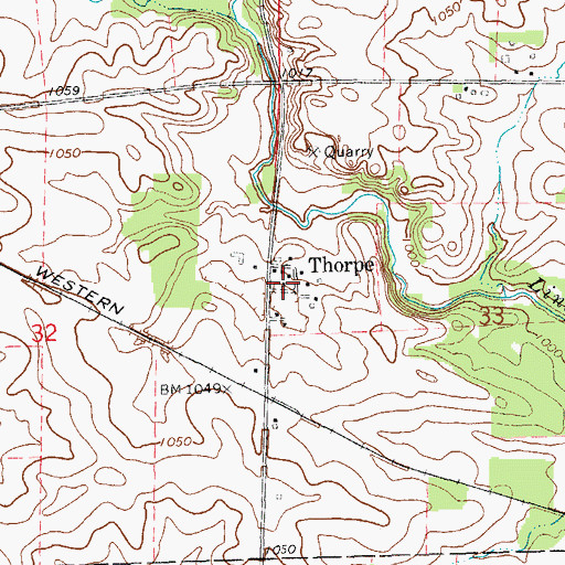 Topographic Map of Thorpe, IA
