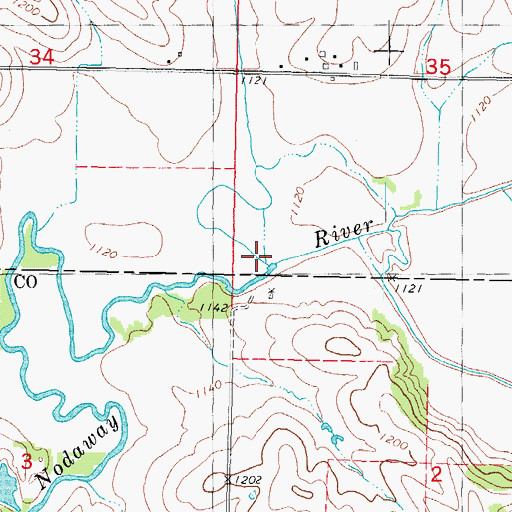 Topographic Map of Threemile Creek, IA