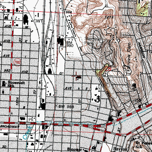 Topographic Map of Tinley School, IA