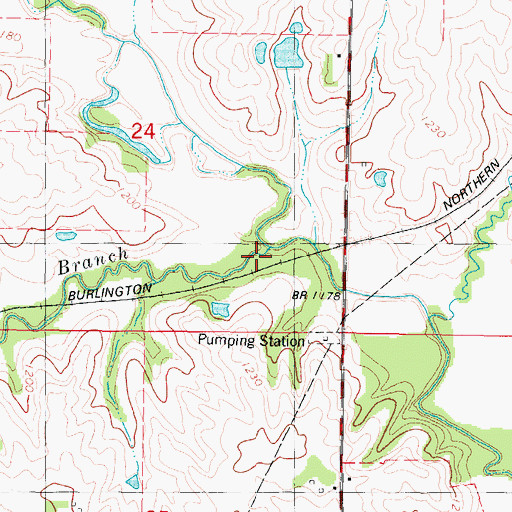 Topographic Map of Todd Branch, IA