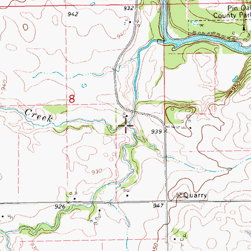 Topographic Map of Todds Creek, IA